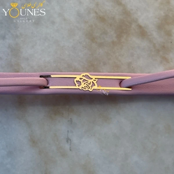 دستبند طلا زنانه چرم گل L551